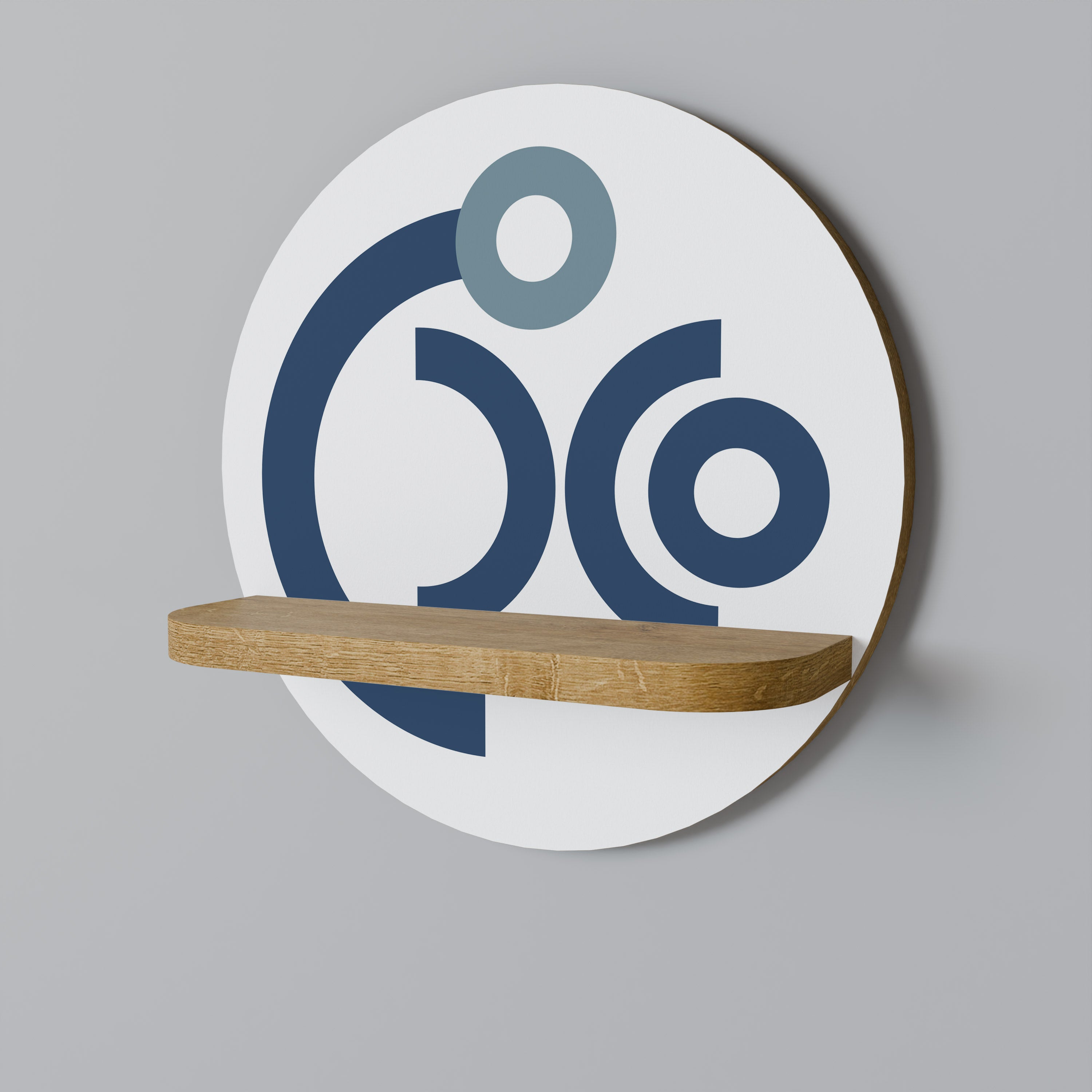 Estantería artística redonda ORB DESIGN con efecto roble