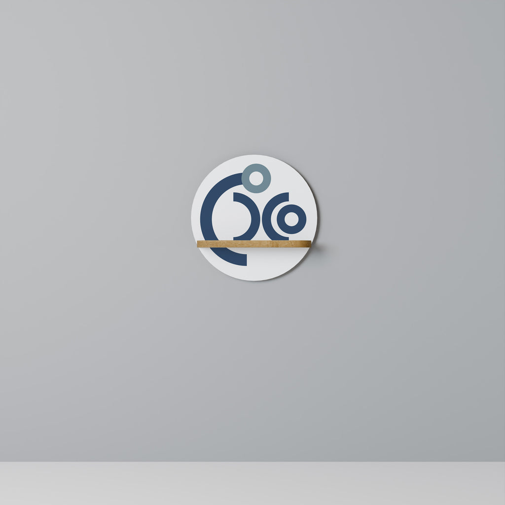 Estantería artística redonda ORB DESIGN con efecto roble