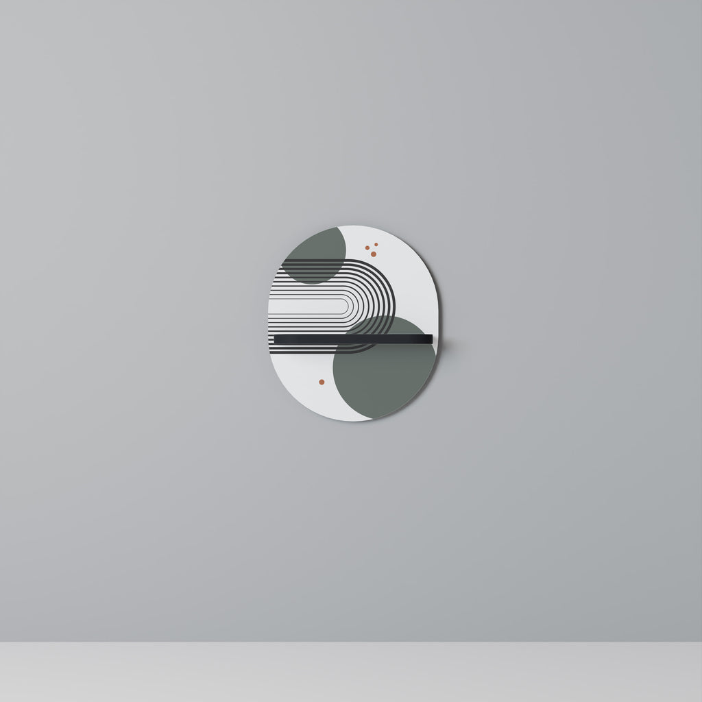 Estantería de arte ovalada ORBITAL DECOR con acabado negro
