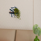 SHADOW SYMPHONY Oval Art Shelf In Black Finish