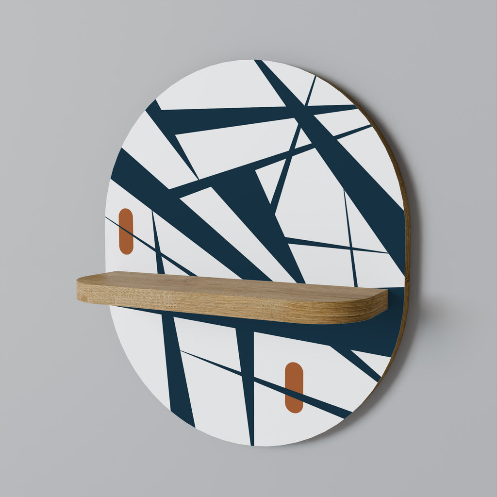 Estantería de arte ovalada SHADOW SYMPHONY con efecto roble