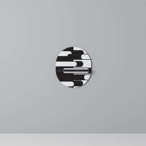 ACHROMATIC CONTRAST Estante Ovalado Decorativo en Acabado Negro