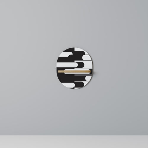 ACHROMATIC CONTRAST Estante Ovalado Decorativo en Efecto Roble