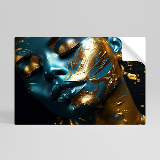 GOLDEN SERENITY Peel and Stick Horizontal Poster