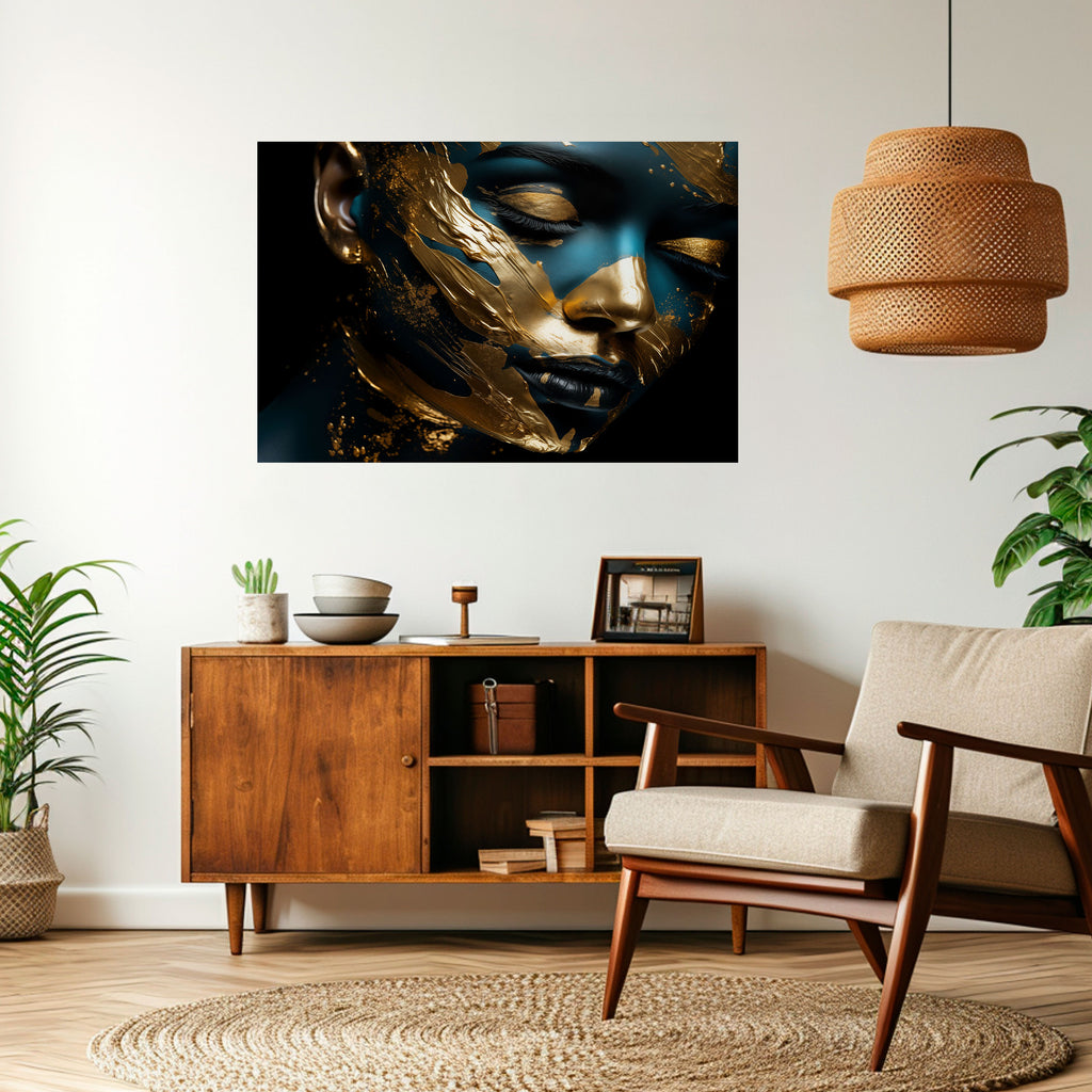 GRACIA DORADA Póster horizontal autoadhesivo