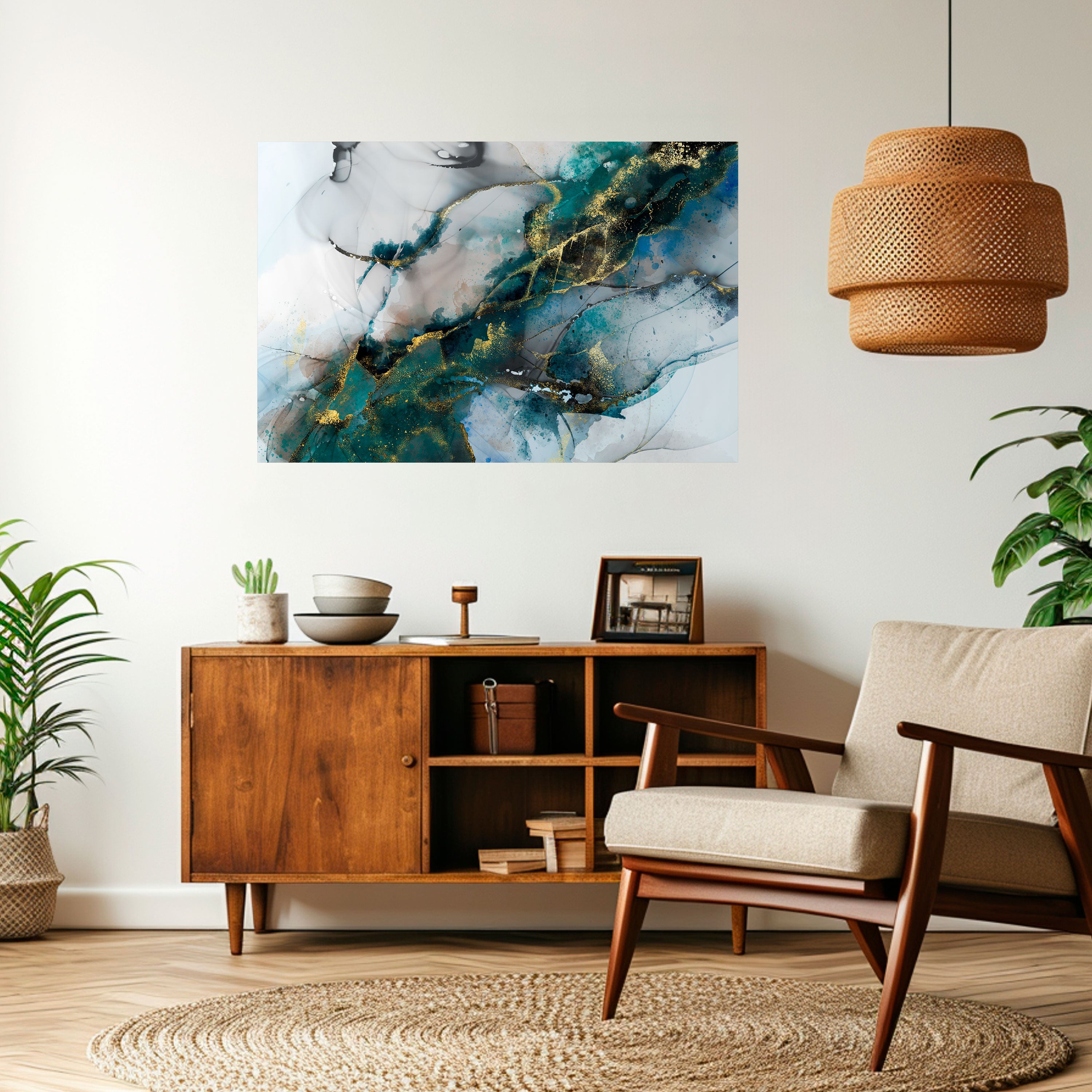 SERENE DRIFT Póster horizontal autoadhesivo