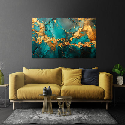 CELESTIAL GOLDRUSH Cuadro en lienzo horizontal