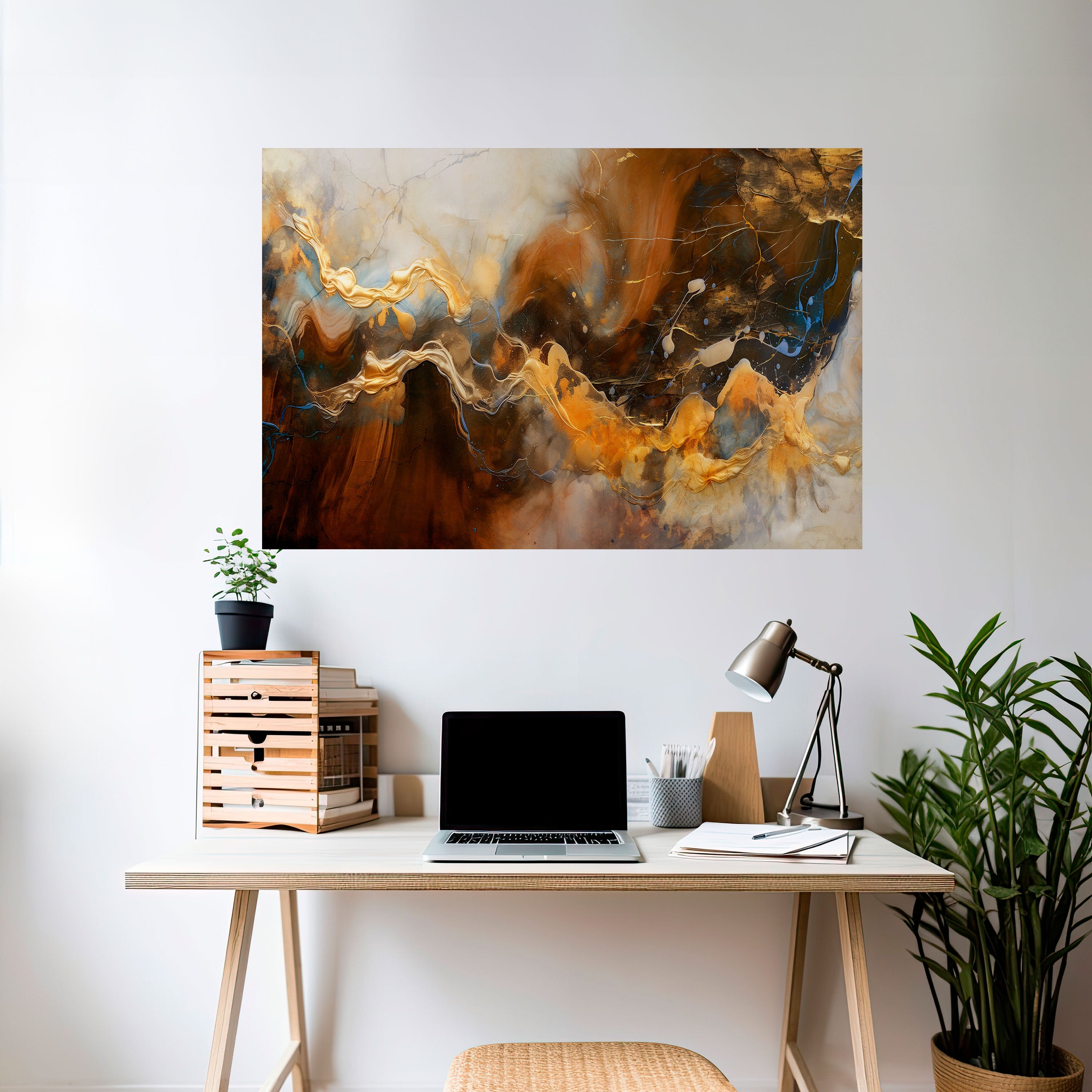 FLUID SYMPHONY Peel and Stick Horizontal Poster