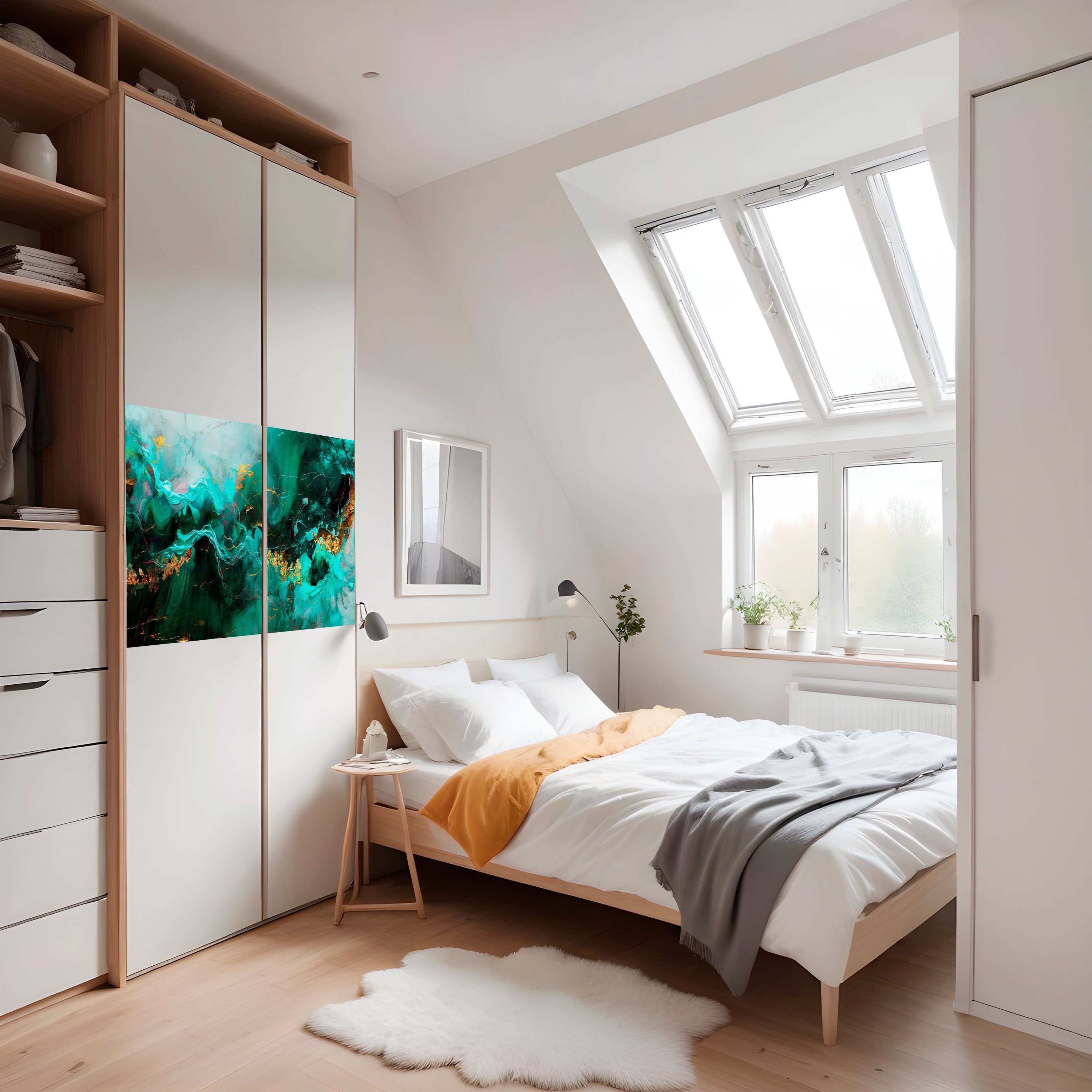 Póster horizontal autoadhesivo "Ondas elegantes"