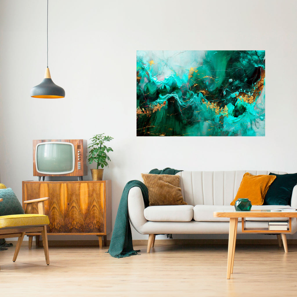 Póster horizontal autoadhesivo "Ondas elegantes"