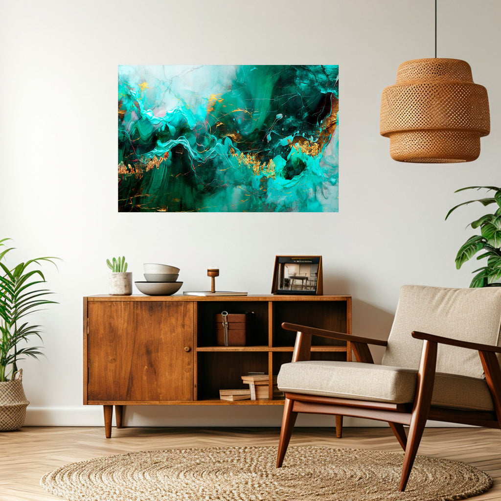 Póster horizontal autoadhesivo "Ondas elegantes"