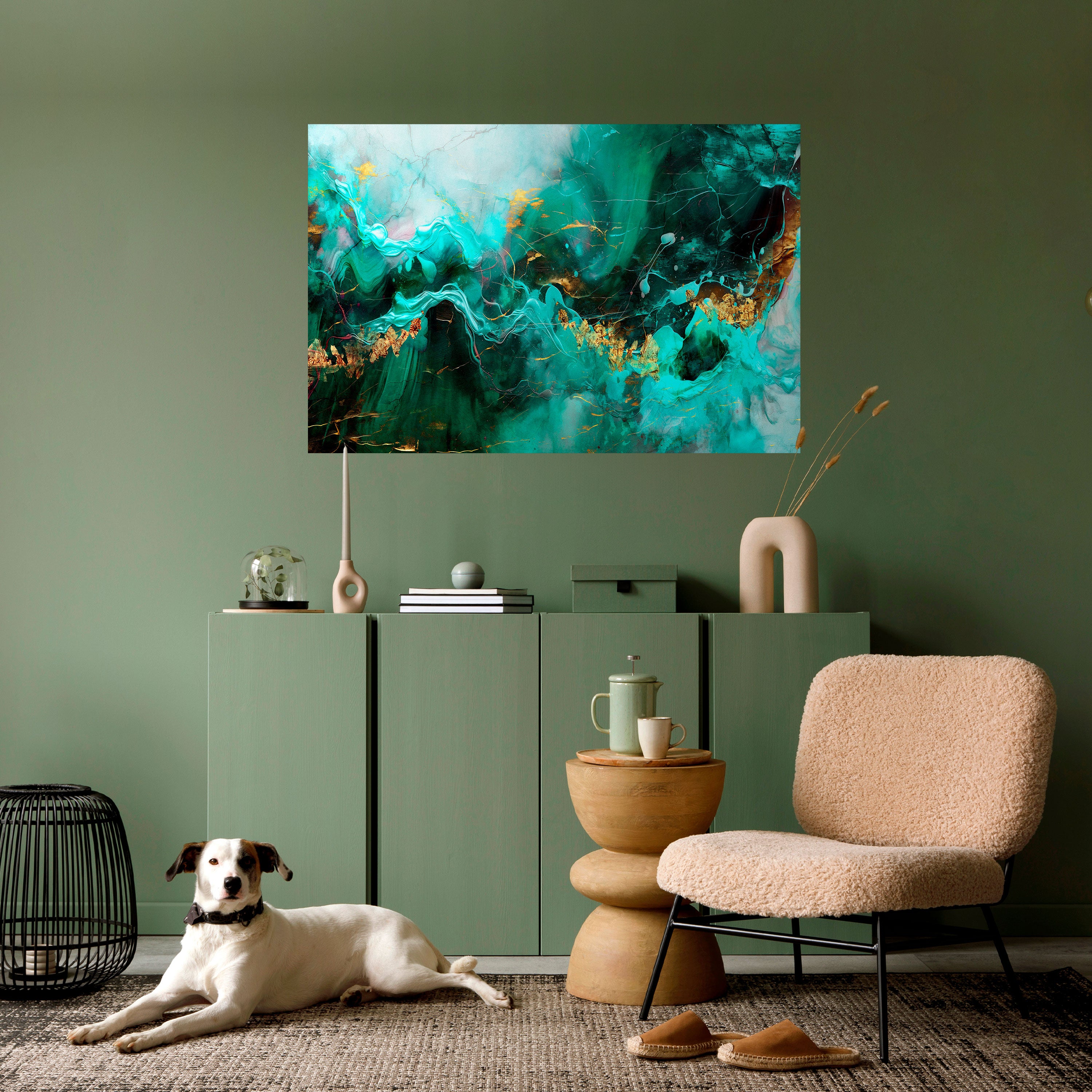 Póster horizontal autoadhesivo "Ondas elegantes"