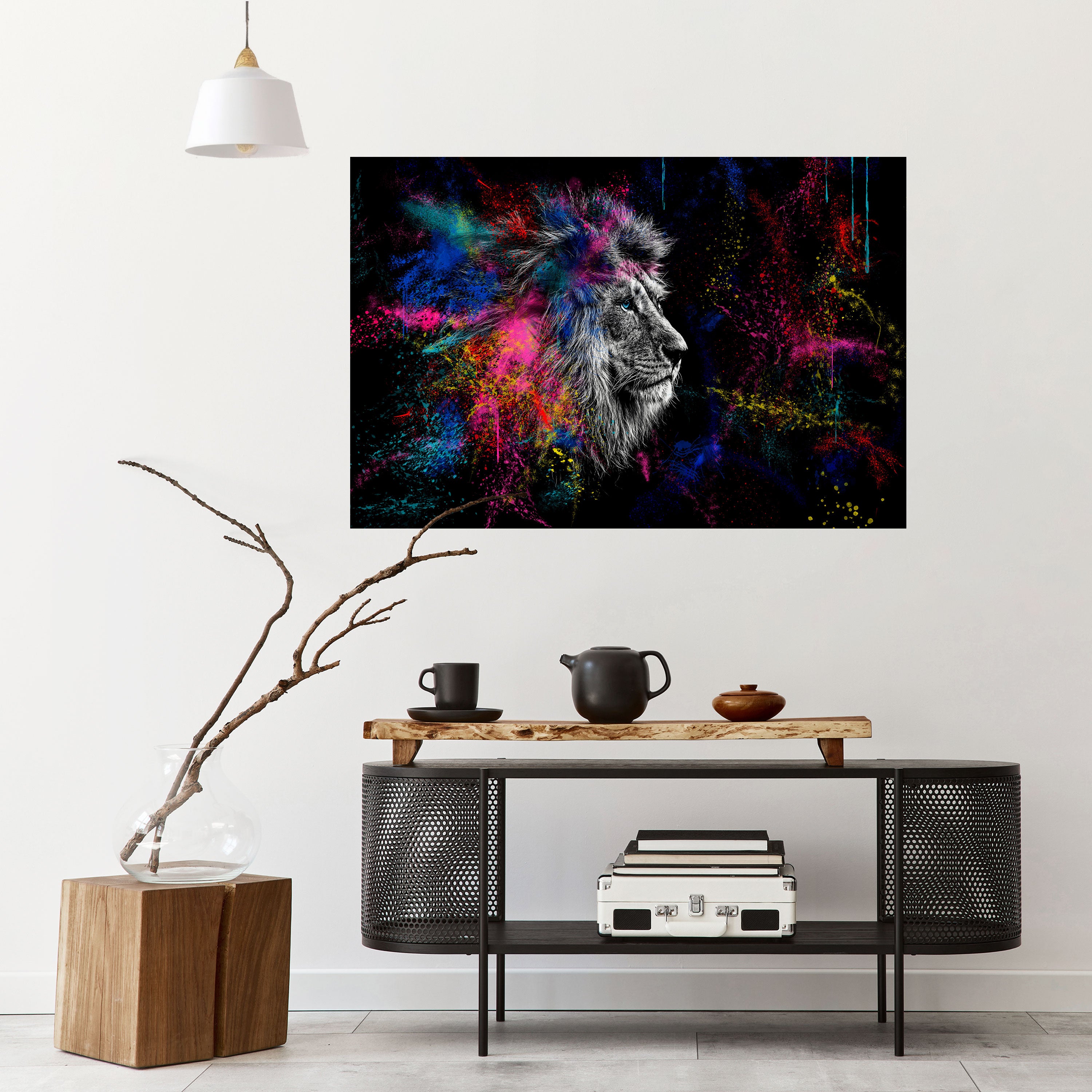 Póster horizontal autoadhesivo LION ARTISTRY