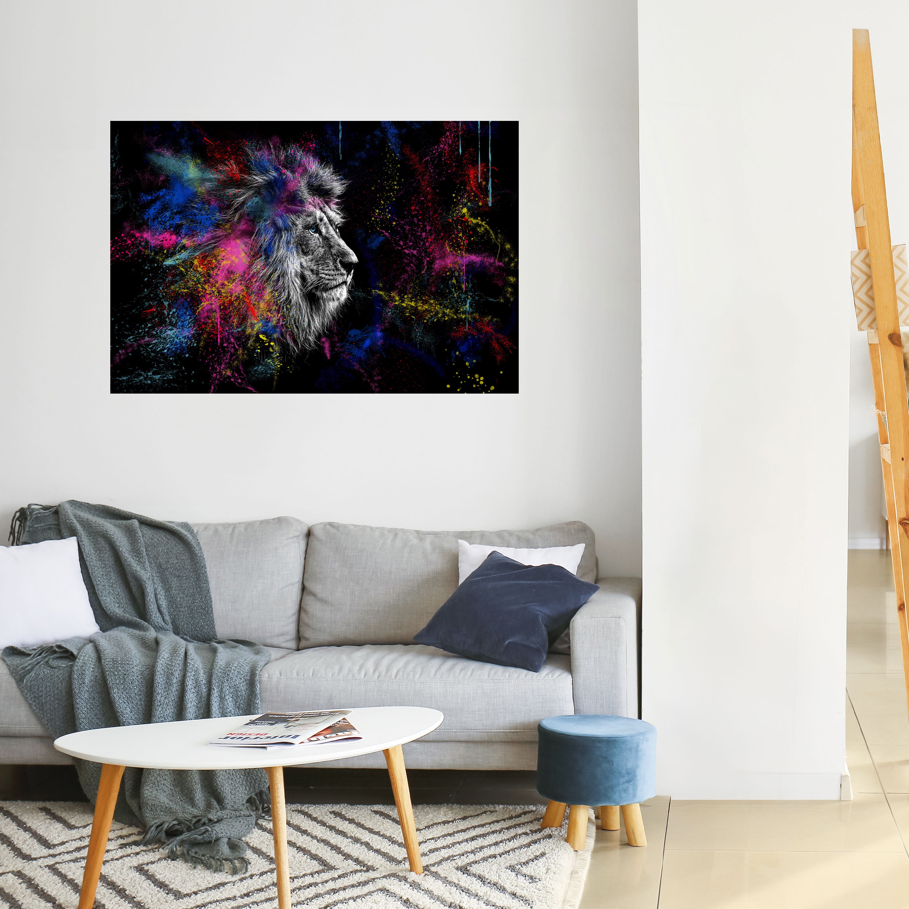 Póster horizontal autoadhesivo LION ARTISTRY