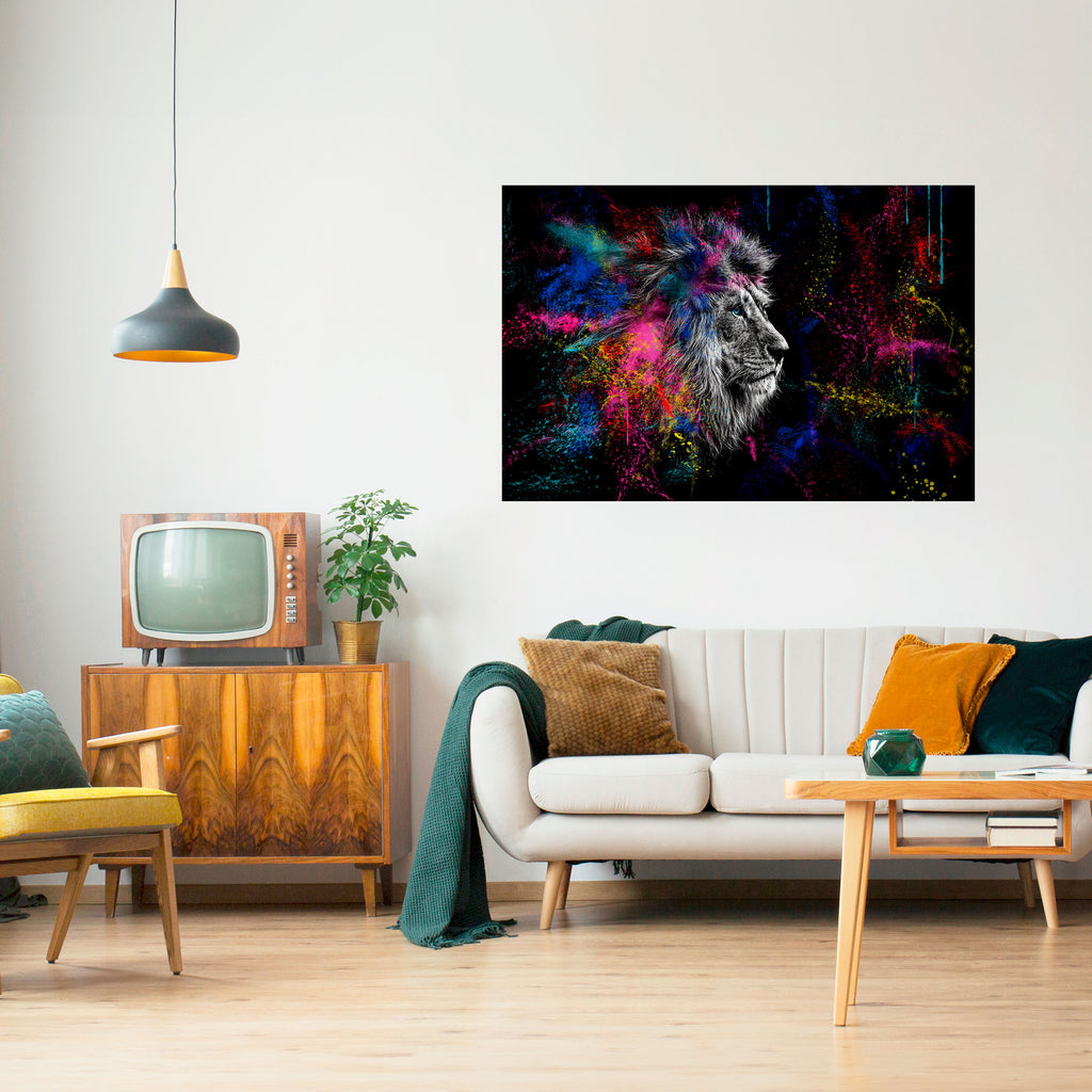 Póster horizontal autoadhesivo LION ARTISTRY