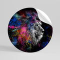 LION ARTISTRY Peel and Stick Round Sticker