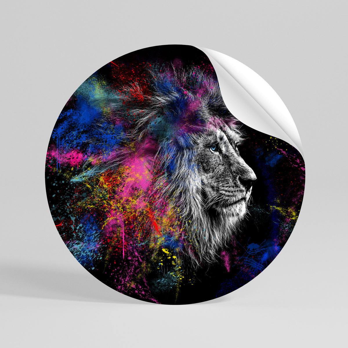 LION ARTISTRY Vinilo adhesivo redondo