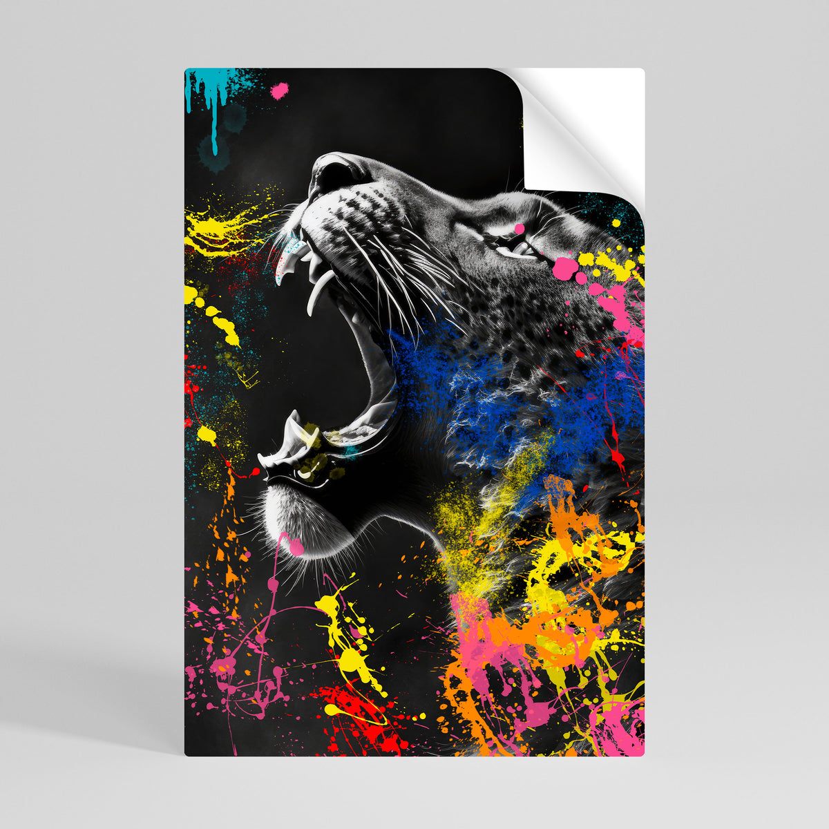 LEOPARD ARTISTRY Póster adhesivo vertical