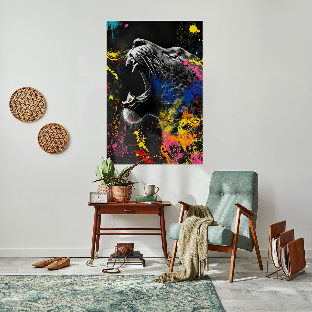 LEOPARD ARTISTRY Peel and Stick Vertical Poster