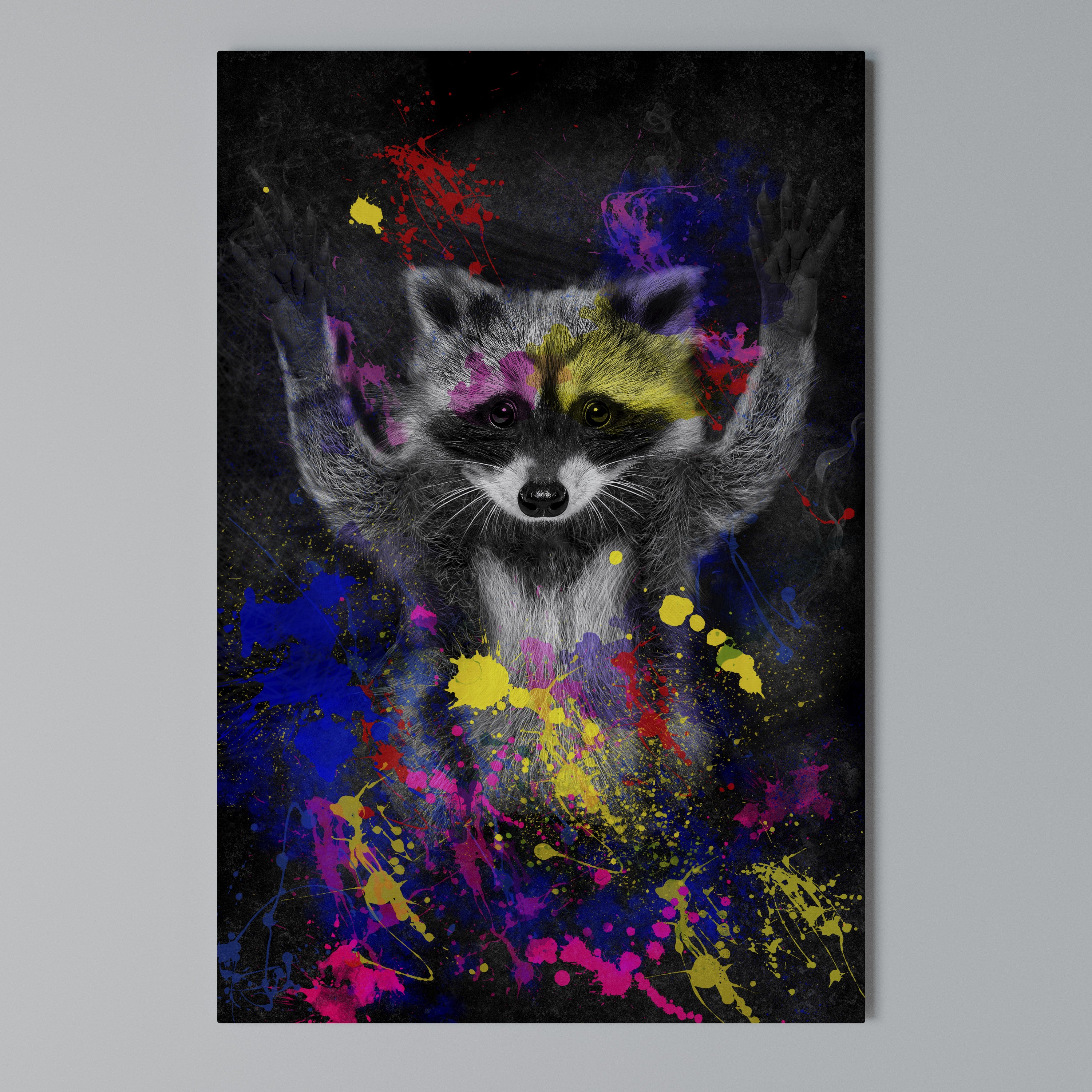 RACCOON ARTISTRY Cuadro en lienzo vertical