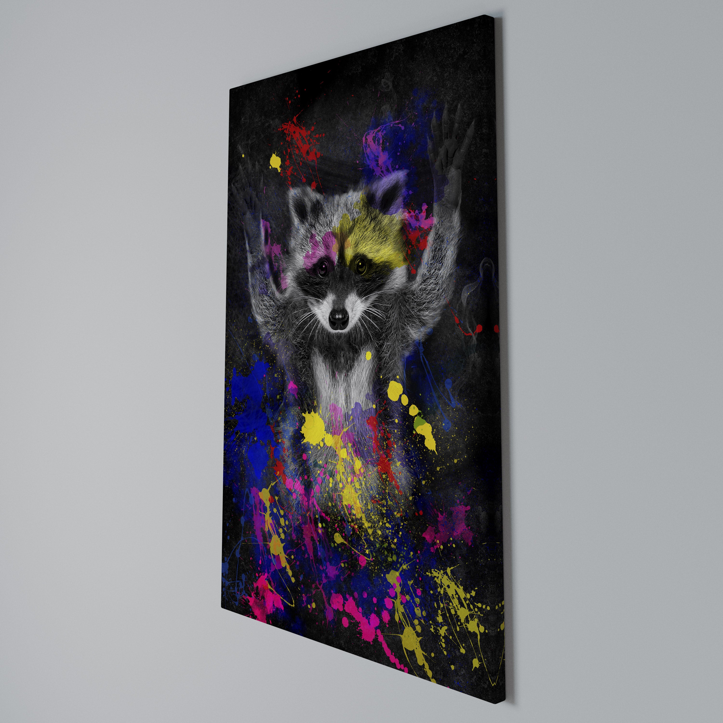 RACCOON ARTISTRY Cuadro en lienzo vertical