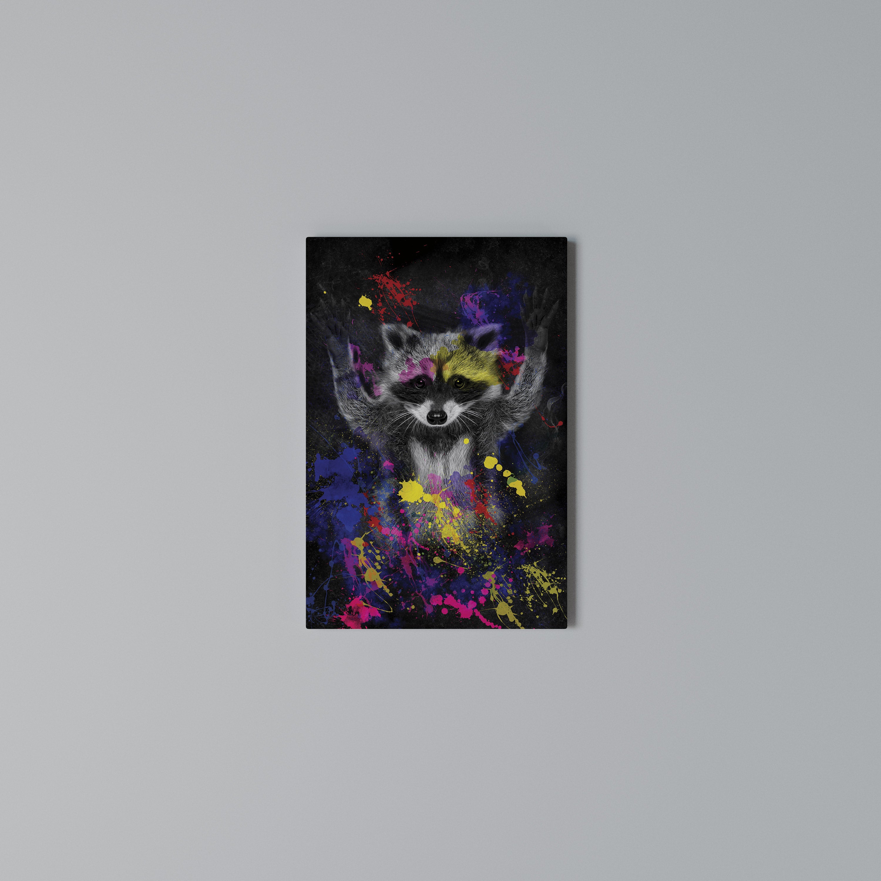 RACCOON ARTISTRY Cuadro en lienzo vertical