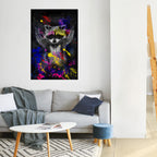 RACCOON ARTISTRY Peel and Stick Vertical Poster