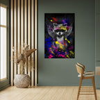 RACCOON ARTISTRY Peel and Stick Vertical Poster