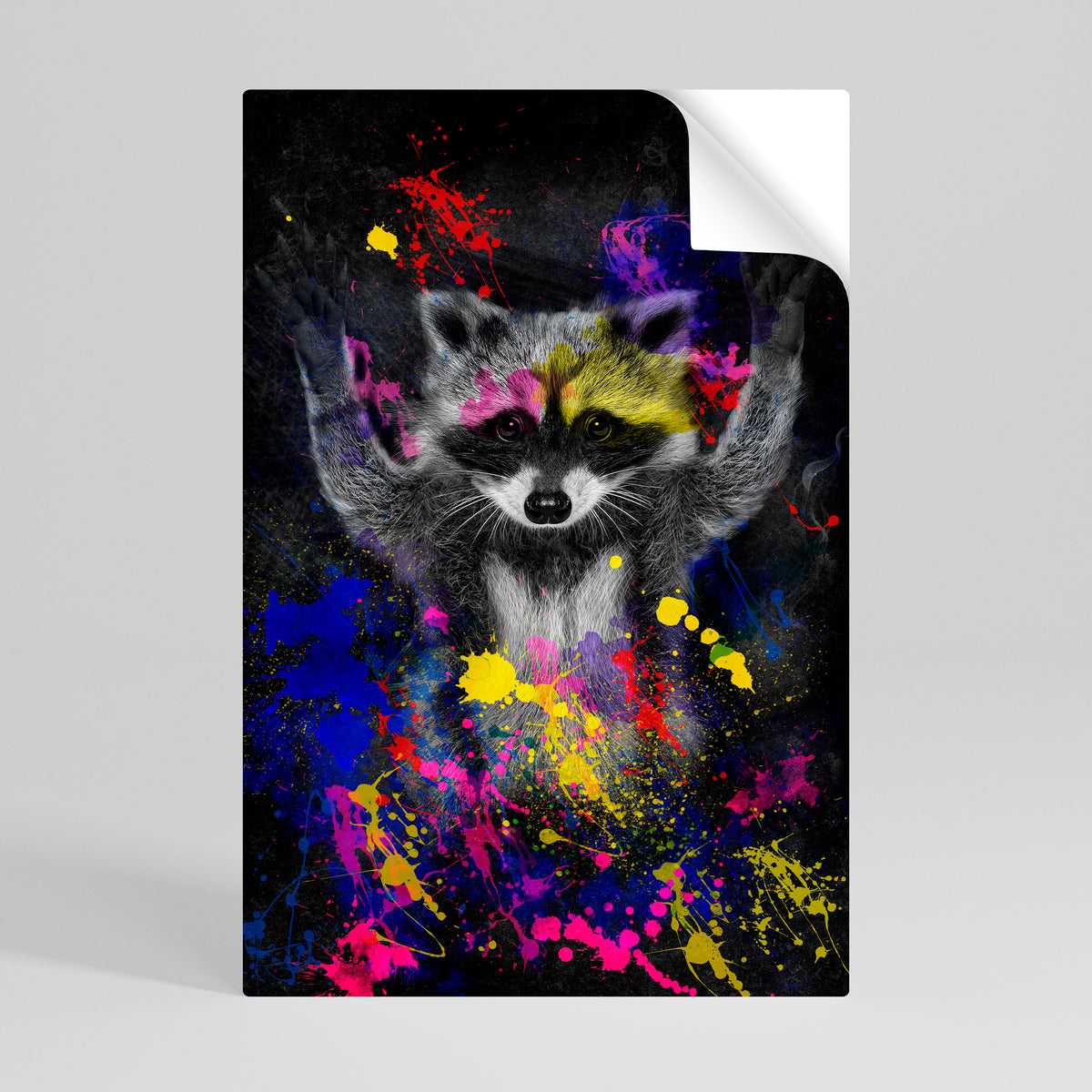 RACCOON ARTISTRY Póster adhesivo vertical