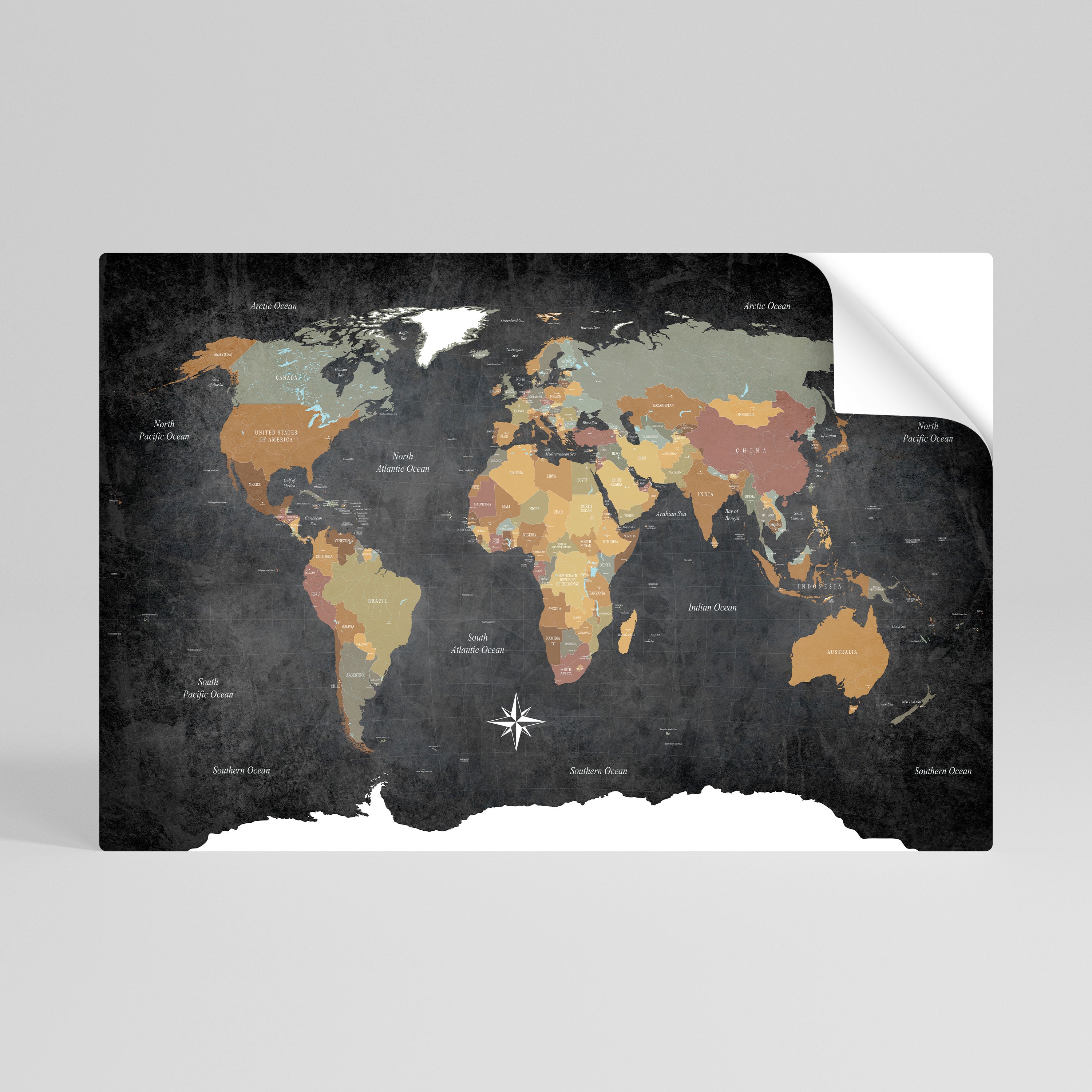 NAVEGANDO POR TIERRAS VIBRANTES Póster horizontal autoadhesivo