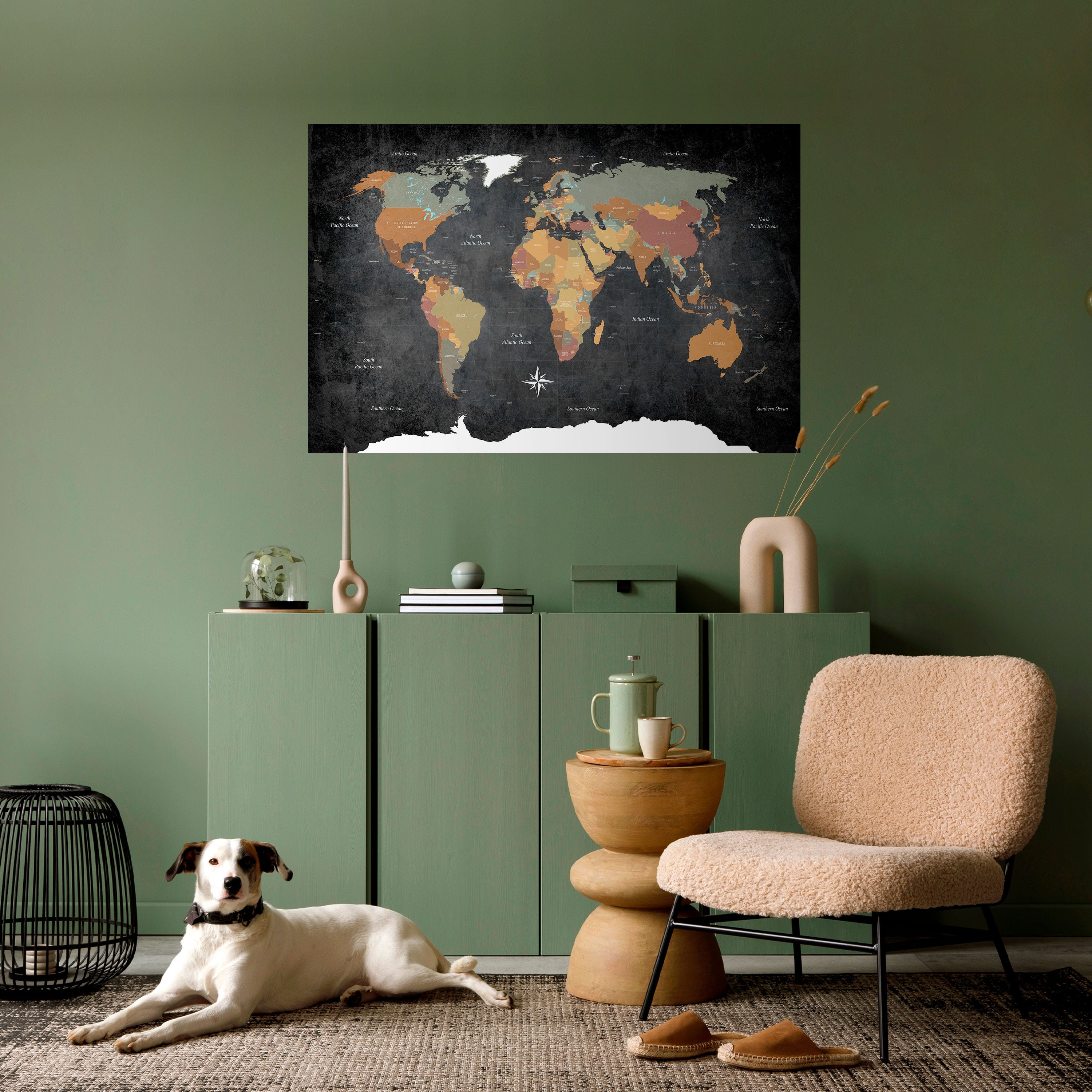 NAVEGANDO POR TIERRAS VIBRANTES Póster horizontal autoadhesivo