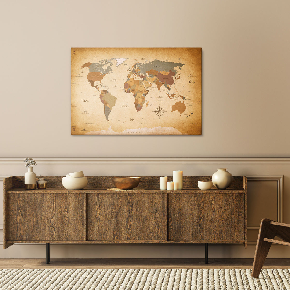 MYSTICAL MAP ODYSSEY Cuadro en lienzo horizontal