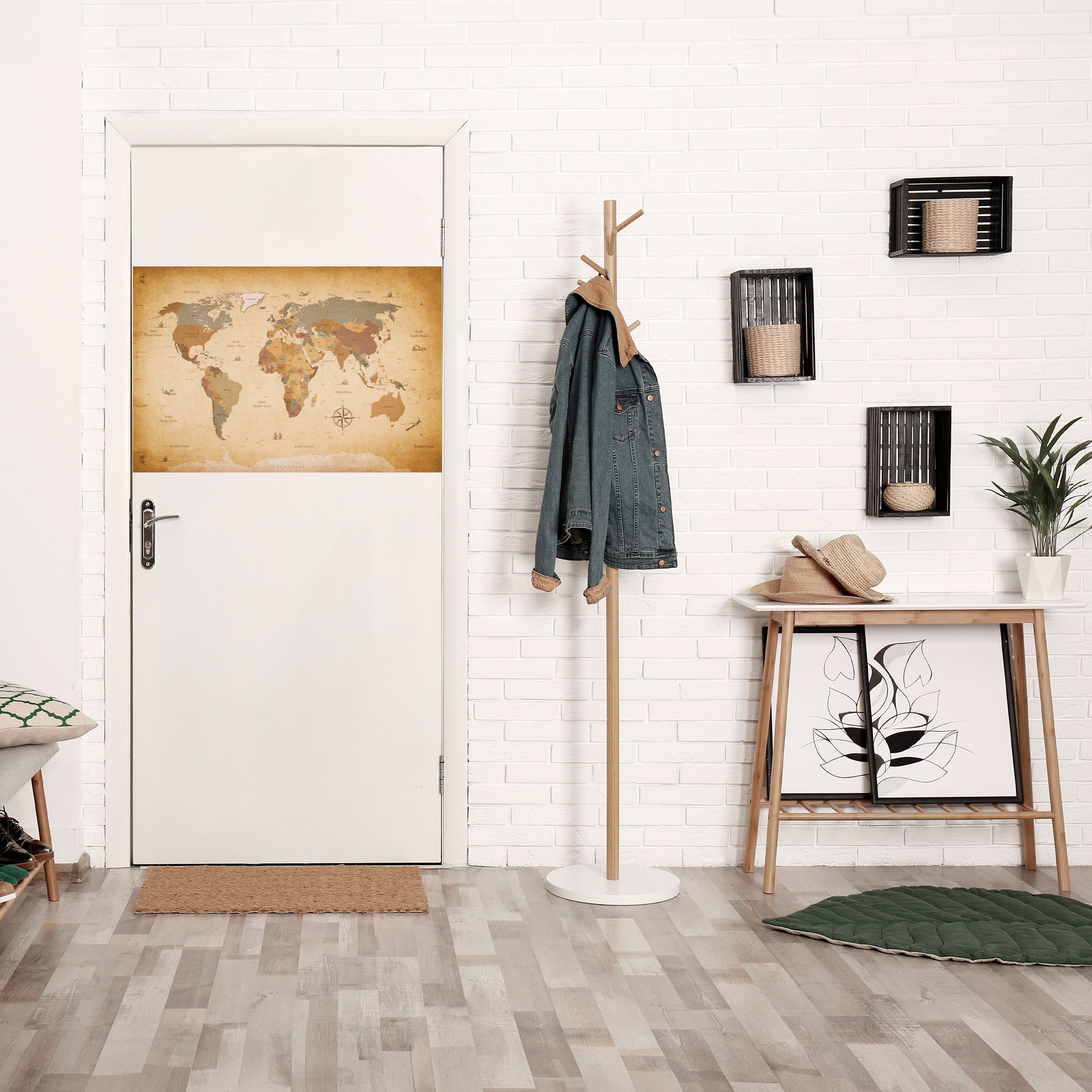 Póster horizontal autoadhesivo de la odisea del mapa místico