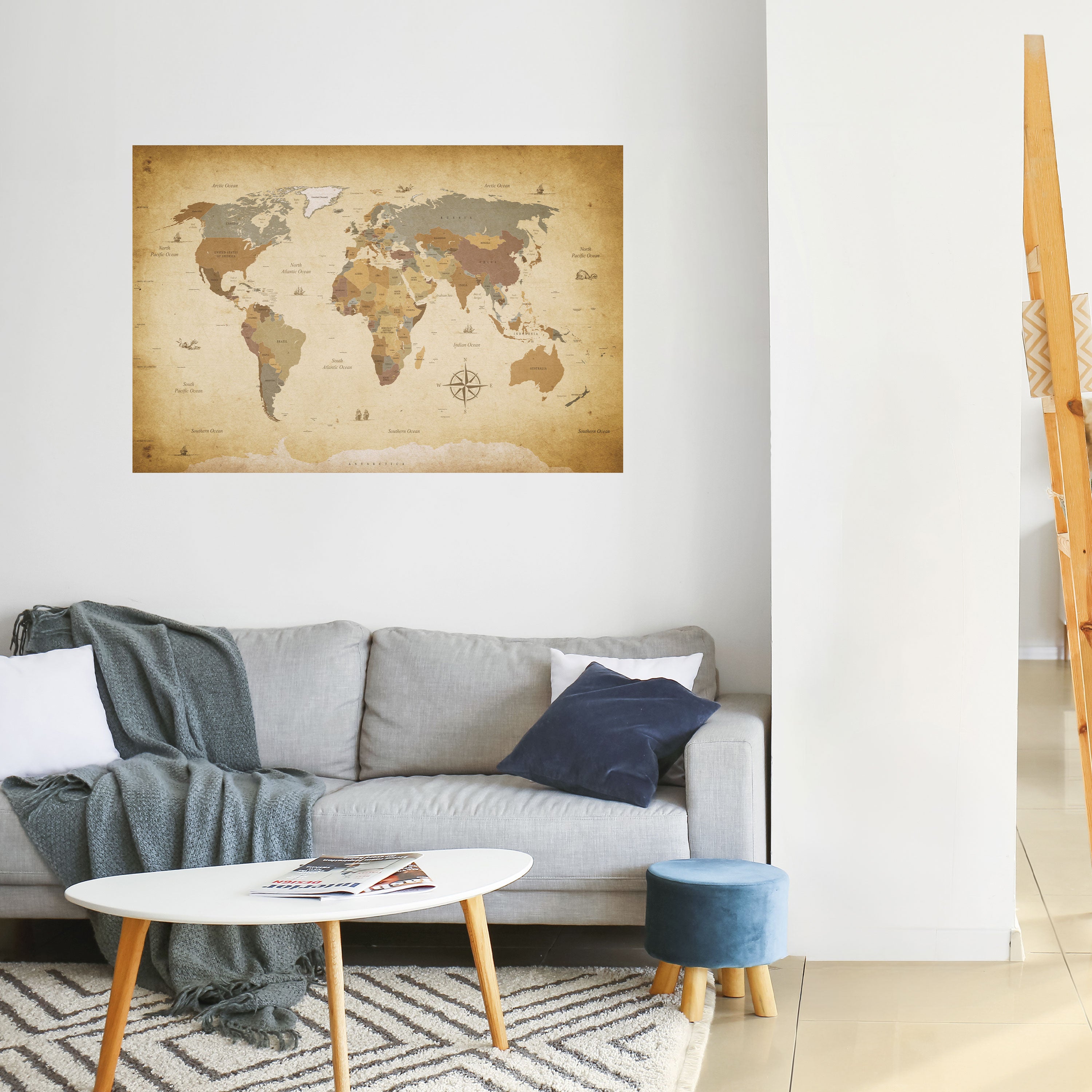 Póster horizontal autoadhesivo de la odisea del mapa místico