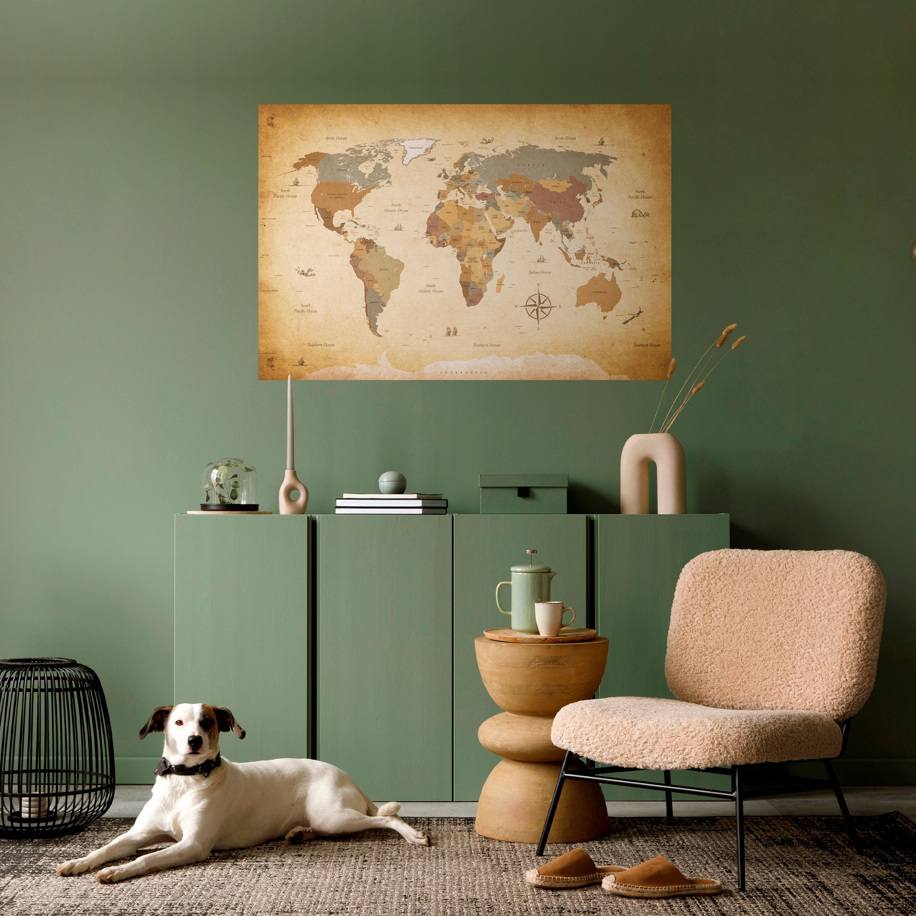 Póster horizontal autoadhesivo de la odisea del mapa místico