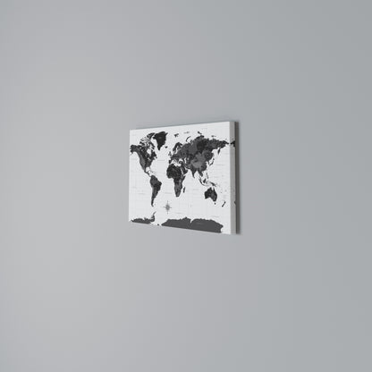 MONOCHROME EARTH MAP Cuadro en lienzo horizontal