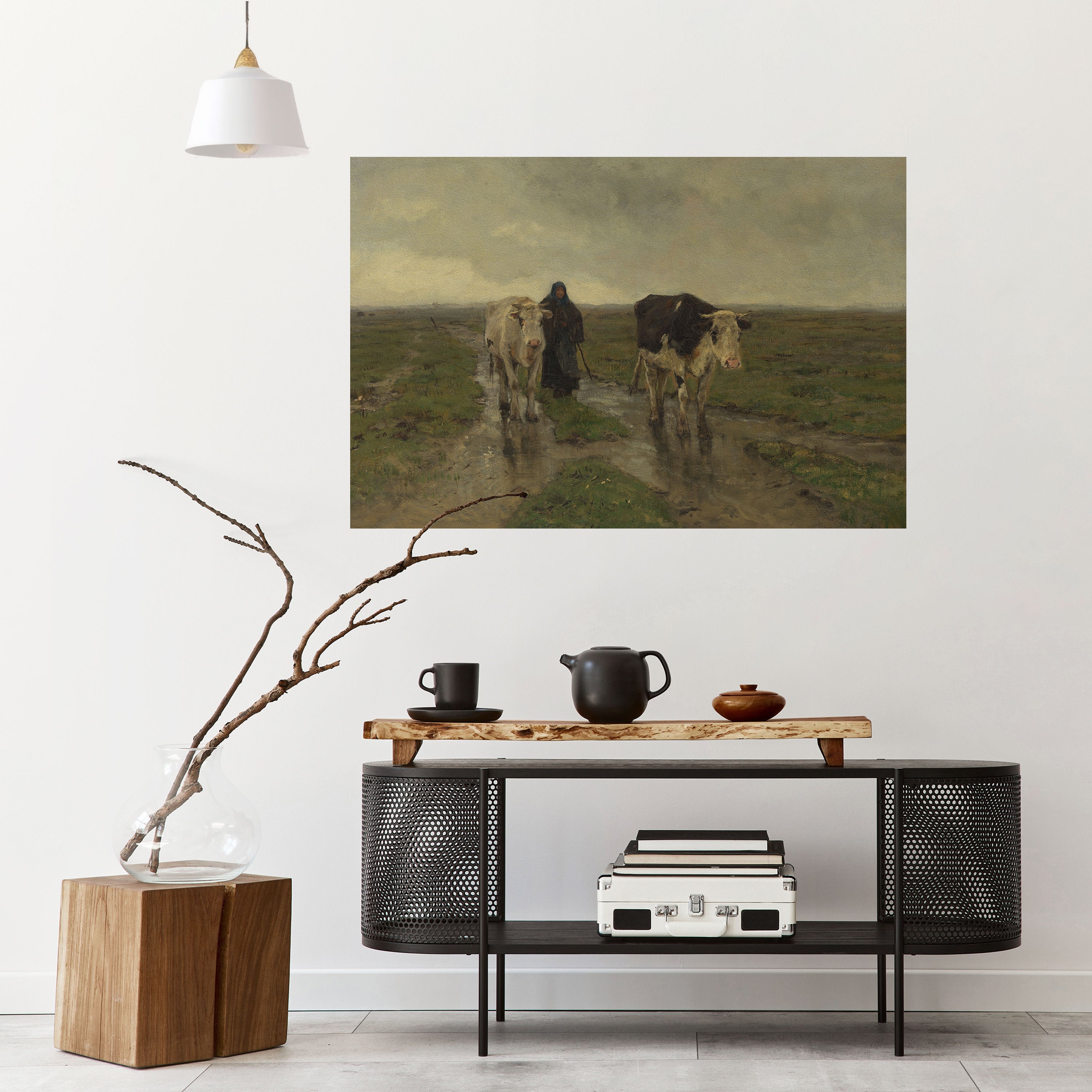 REFLEJOS LLUVIOSOS Póster horizontal autoadhesivo