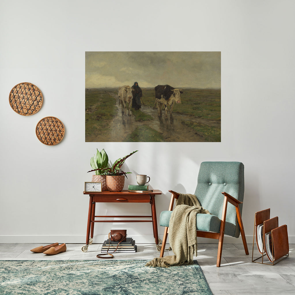 REFLEJOS LLUVIOSOS Póster horizontal autoadhesivo