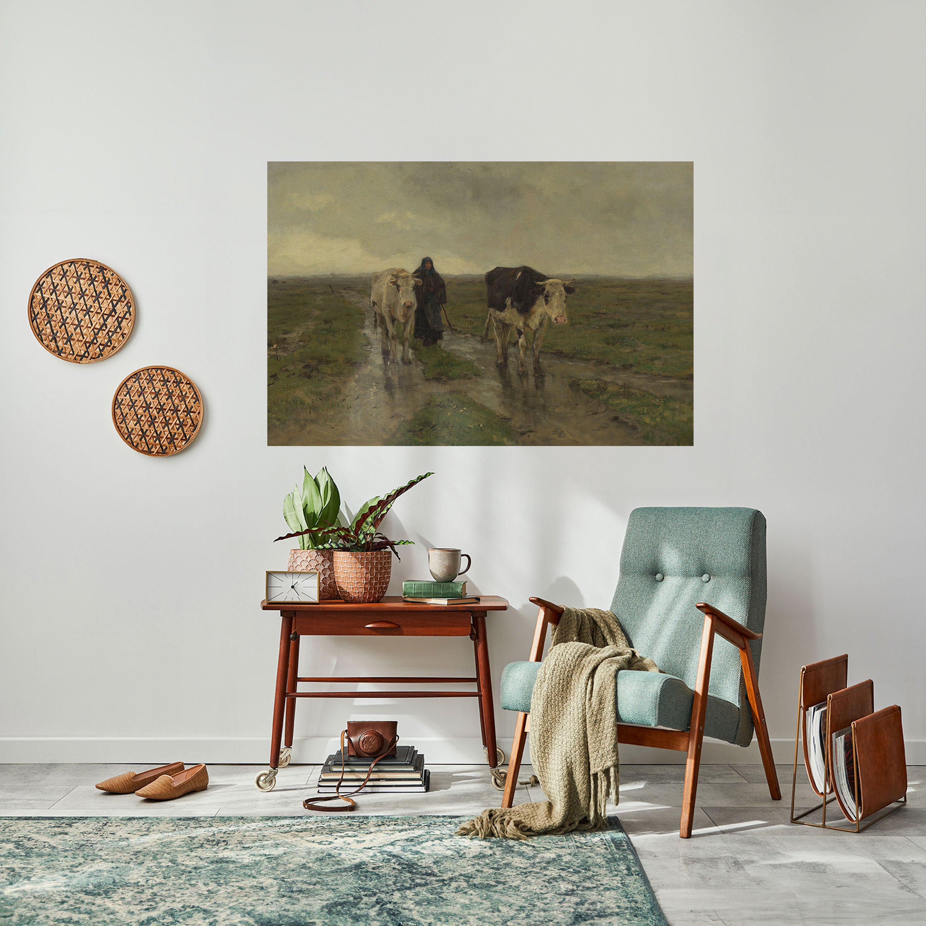 REFLEJOS LLUVIOSOS Póster horizontal autoadhesivo