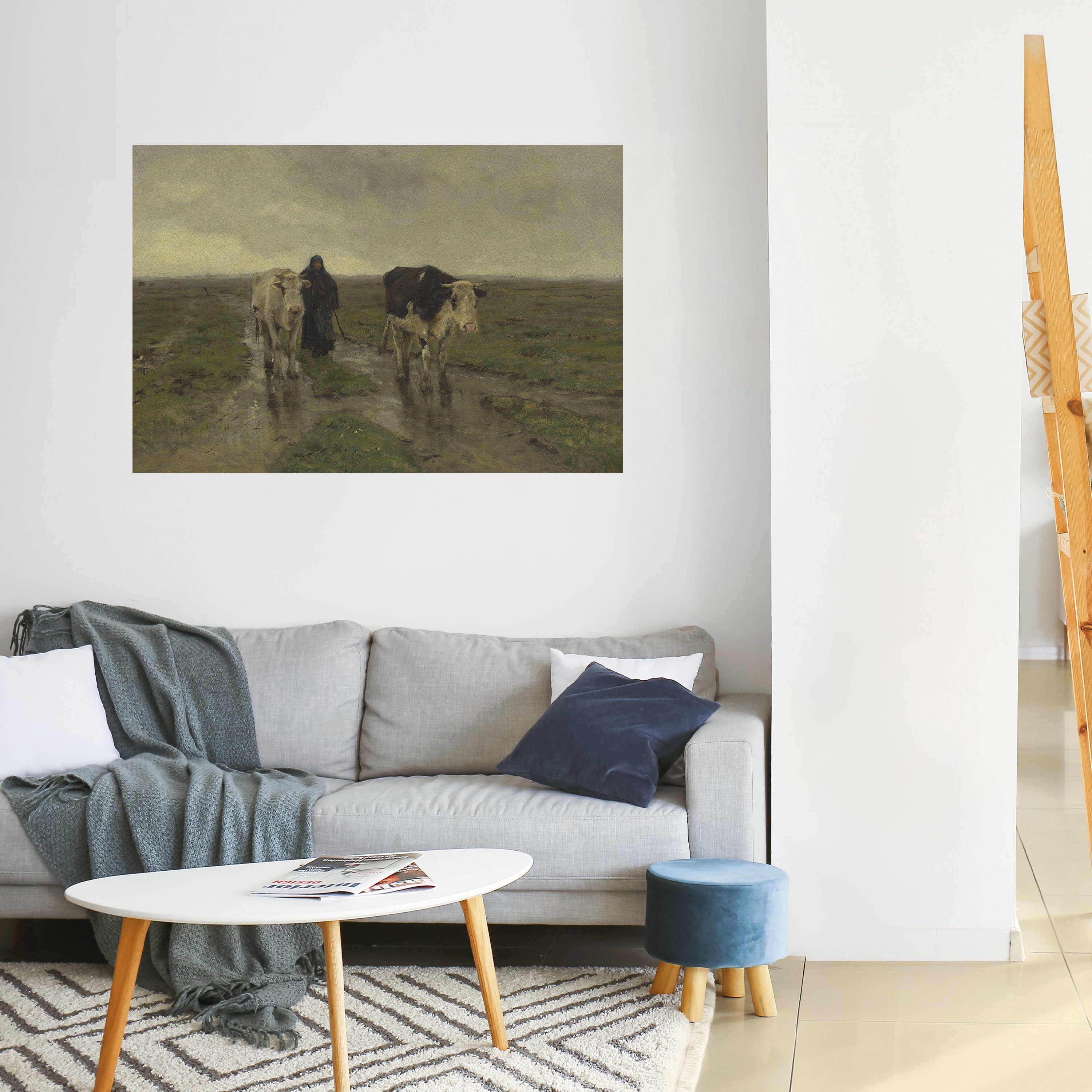 REFLEJOS LLUVIOSOS Póster horizontal autoadhesivo