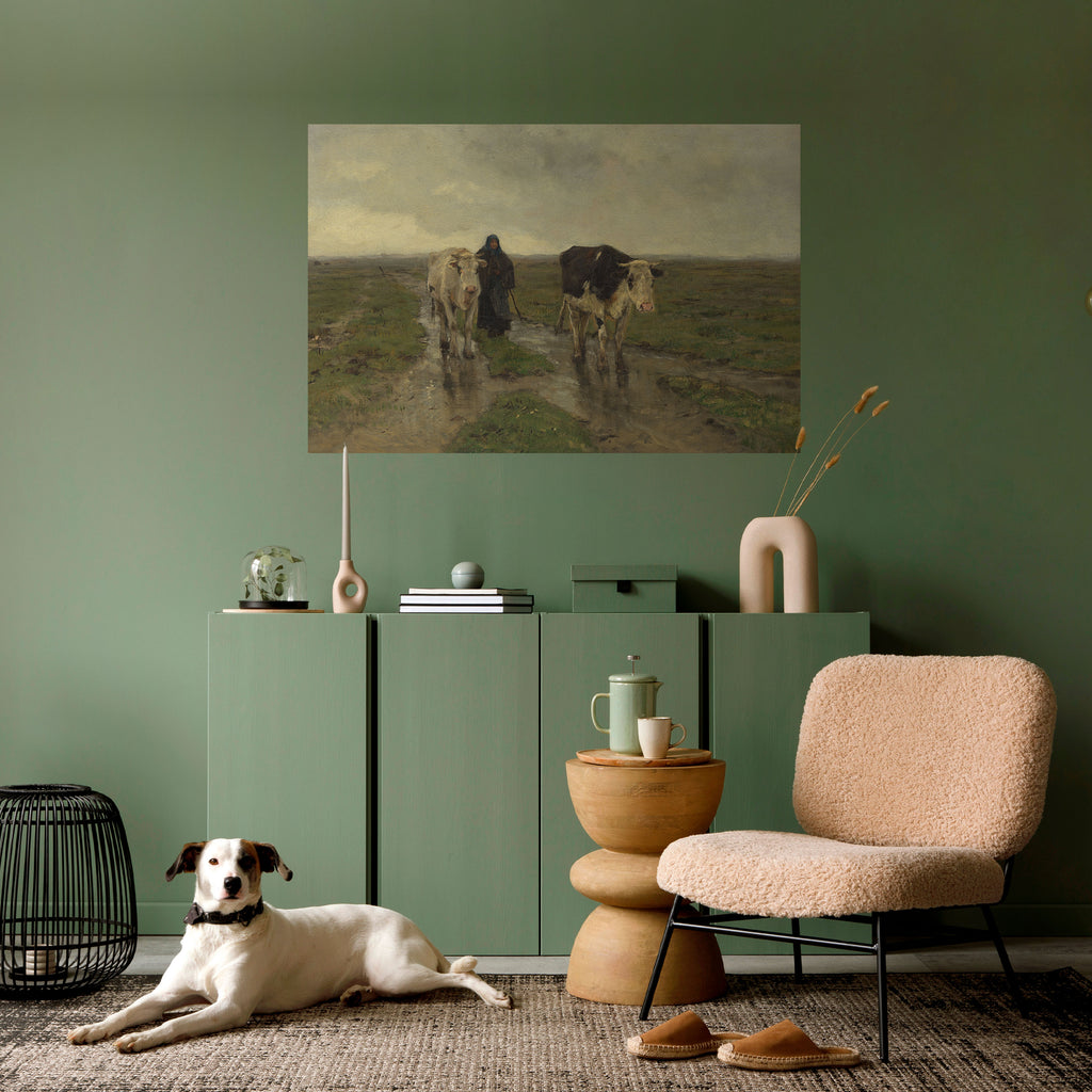 REFLEJOS LLUVIOSOS Póster horizontal autoadhesivo