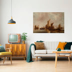 SAILS IN SERENITY Peel and Stick Horizontal Poster