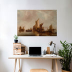 SAILS IN SERENITY Peel and Stick Horizontal Poster