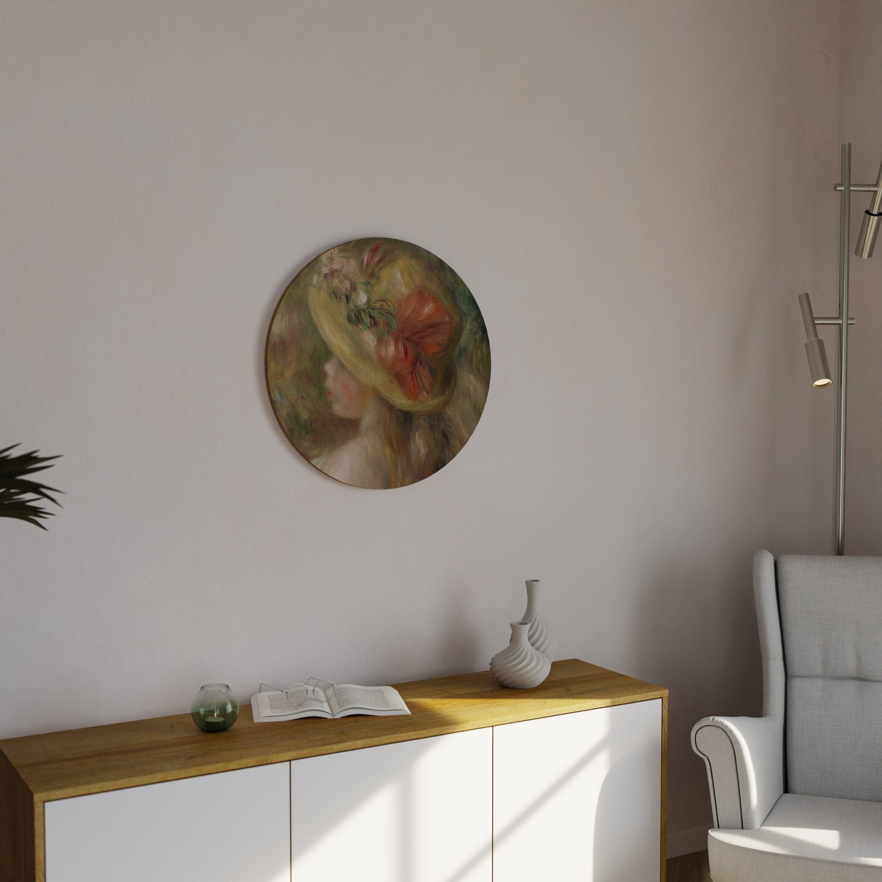 HAT OF PETALS Round Wall Art