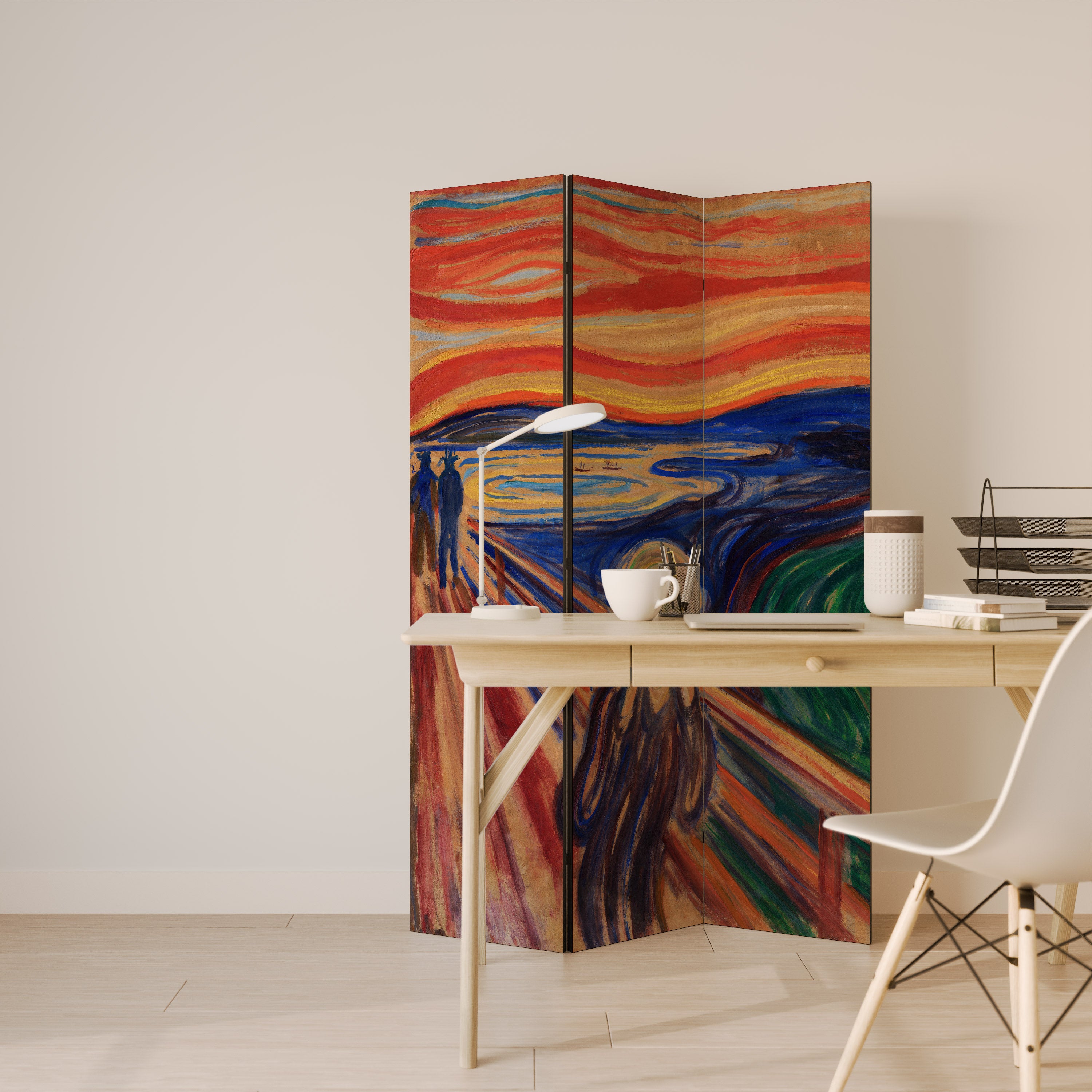 Biombo decorativo de 3 paneles THE SCREAM