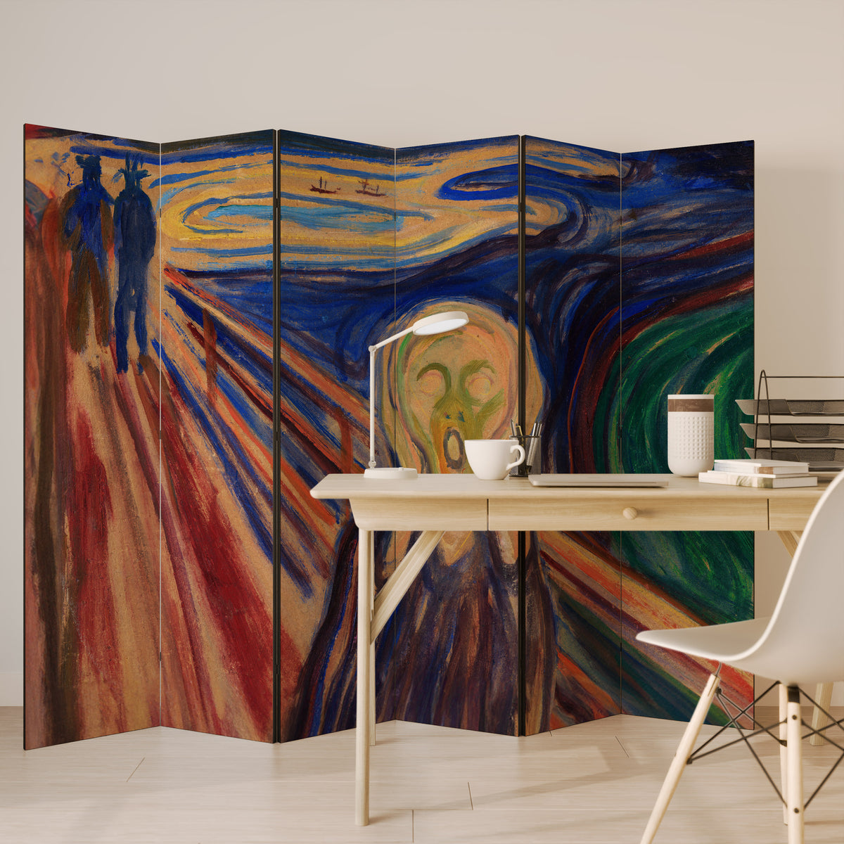 THE SCREAM Biombo de 6 paneles