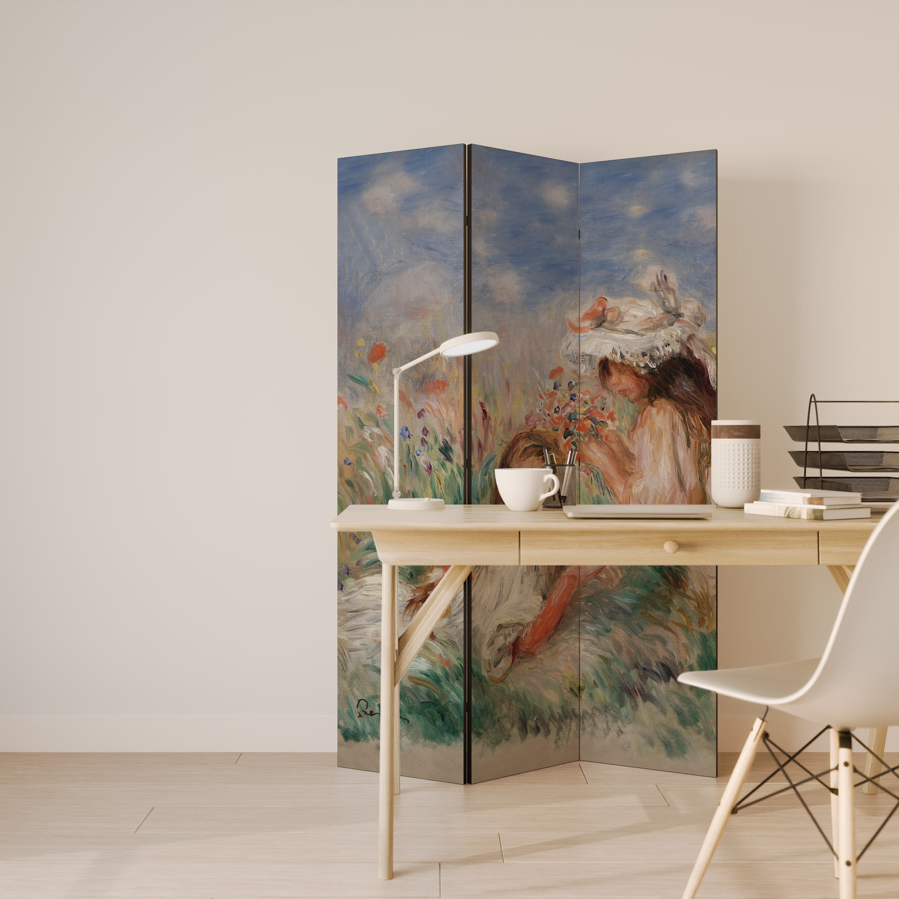 GIRLS IN THE GRASS 3-Panel Room Divider