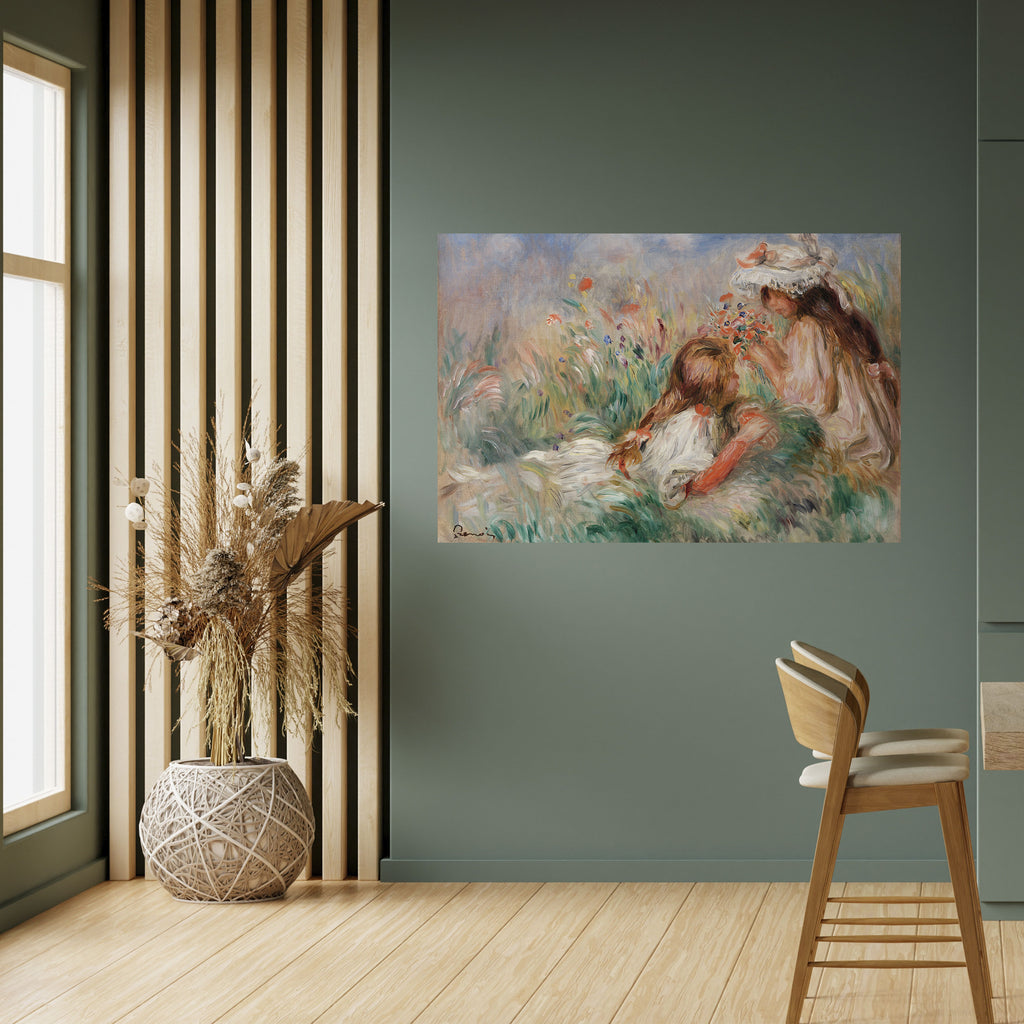 Póster horizontal autoadhesivo "CHICAS EN EL CÉSPED"