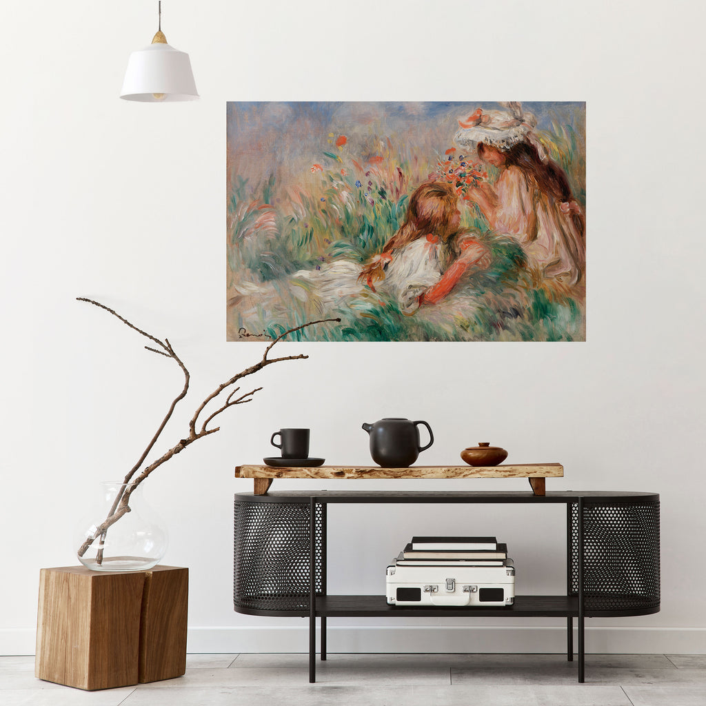 Póster horizontal autoadhesivo "CHICAS EN EL CÉSPED"