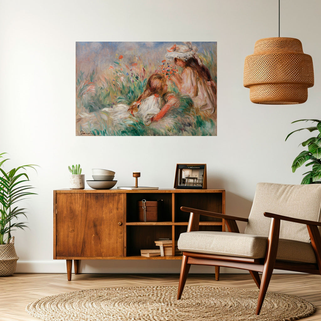 Póster horizontal autoadhesivo "CHICAS EN EL CÉSPED"